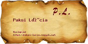 Paksi Lúcia névjegykártya